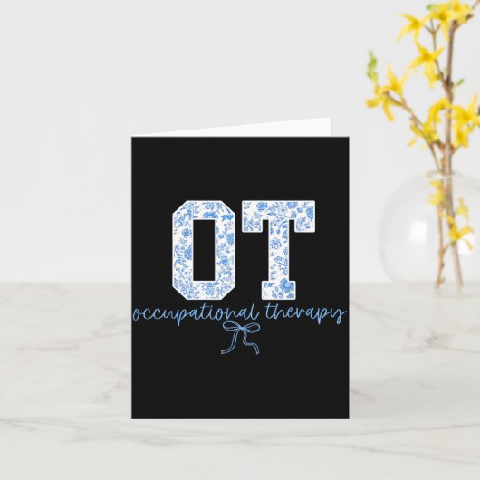 Fun Ot Occupational Therapy Blue Coquette Bow Ot T Kaart (Gele Bloem)