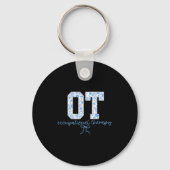Fun Ot Occupational Therapy Blue Coquette Bow Ot T Sleutelhanger (Voorkant)