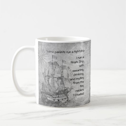 Fun Ouderschap Pirate Quote Pirate Ship Koffiemok (Links)