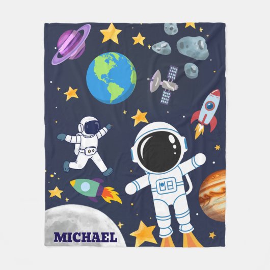 Fun Outer Space Astronaut, Schattigee Kinder eerst Fleece Deken (Voorkant)