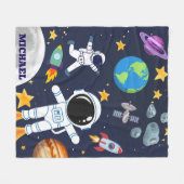 Fun Outer Space Astronaut, Schattigee Kinder eerst Fleece Deken (Voorkant (Horizontaal))