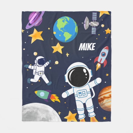 Fun Outer Space Astronaut, Schattigee Kinder eerst Fleece Deken (Voorkant)