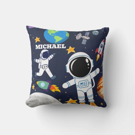 Fun Outer Space Astronaut, Schattigee Kinder eerst Kussen (Voorkant)