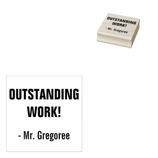 Fun "OUTSTANDING WORK!" Commendement Rubber Stamp Rubberstempel (Gestempeld)