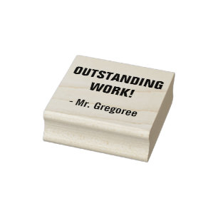 Fun "OUTSTANDING WORK!" Commendement Rubber Stamp Rubberstempel