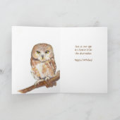 Fun Over the Hill Grumpy Owl Birthday Kaart (Binnen)