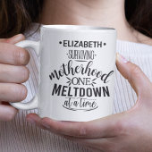 Fun overlevende moederschaps-moederdag, ironisch a koffiemok