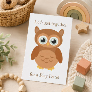 Fun Owl Playdate Contactkaartje