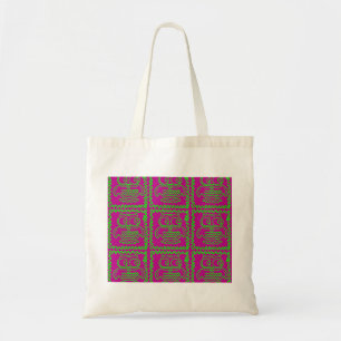Fun Owls Patchwork Quilt Squares Paars Lime Green Tote Bag