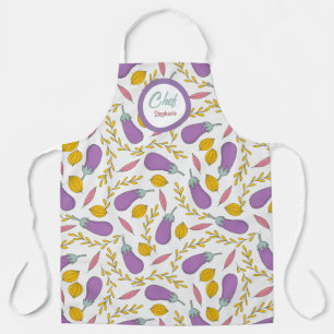 Fun Paars Eggplant Pattern Personalized Schort