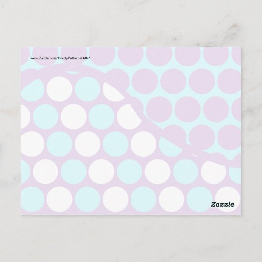 Fun Paars en Blauwgroen poka Dot Wave Pattern Briefkaart (Achterkant)