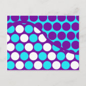 Fun Paars en Blauwgroen poka Dot Wave Pattern Briefkaart (Voorkant)