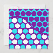 Fun Paars en Blauwgroen poka Dot Wave Pattern Kaart (Achterkant)