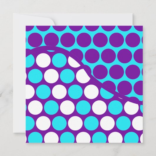 Fun Paars en Blauwgroen poka Dot Wave Pattern Kaart (Achterkant)