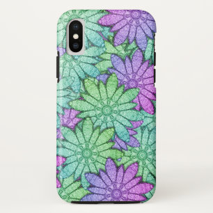 Fun Paars en Green Flowers Case-Mate iPhone Case