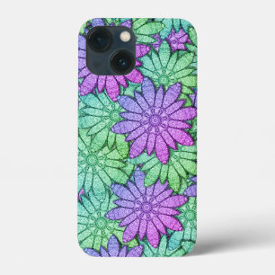 Fun Paars en Green Flowers Case-Mate iPhone Case
