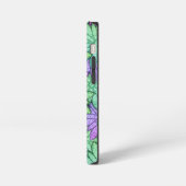 Fun Paars en Green Flowers iPhone Hoesje (Linkerkant)