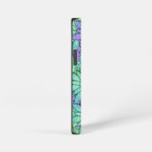 Fun Paars en Green Flowers iPhone Hoesje (Rechterkant)