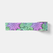 Fun Paars en Green Flowers Satijnen Lint (Voorkant)