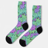 Fun Paars en Green Flowers Sokken (Links)