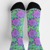 Fun Paars en Green Flowers Sokken (Top)