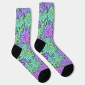 Fun Paars en Green Flowers Sokken (Rechts)
