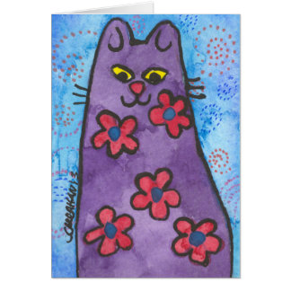 Fun Paars Flowered Cat