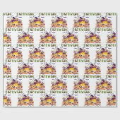 Fun Paars Pet Catoween, Cute Oranje Pumpkin Cadeaupapier (Vlak)