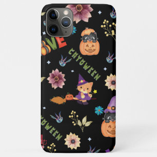 Fun Paars Pet Catoween, Cute Oranje Pumpkin Case-Mate iPhone Case
