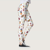 Fun Paars Pet Catoween, Cute Oranje Pumpkin Leggings (Rechts)