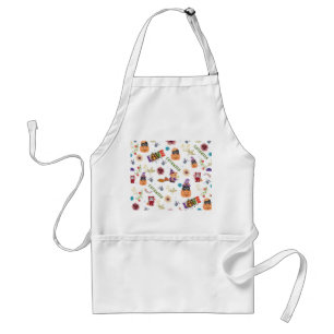 Fun Paars Pet Catoween, Cute Oranje Pumpkin Standaard Schort