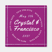 Fun Paars Save the Date Magneet (Voorkant)