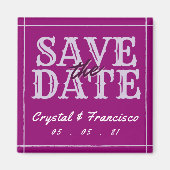 Fun Paars Save the Date Magneet (Voorkant)