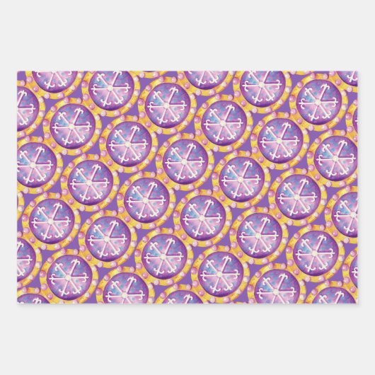 Fun Paarse Cookie Pattern Inpakpapier Vel (Voorkant 2)