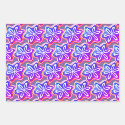 Fun Paarse Cookie Pattern Inpakpapier Vel (Voorkant)