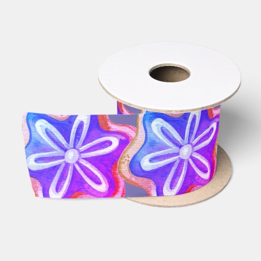 Fun Paarse Cookie Pattern Satijnen Lint (Spoel)