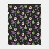 Fun Paarse Halloween, Green Magic Witchy Bottle Fleece Deken (Voorkant)