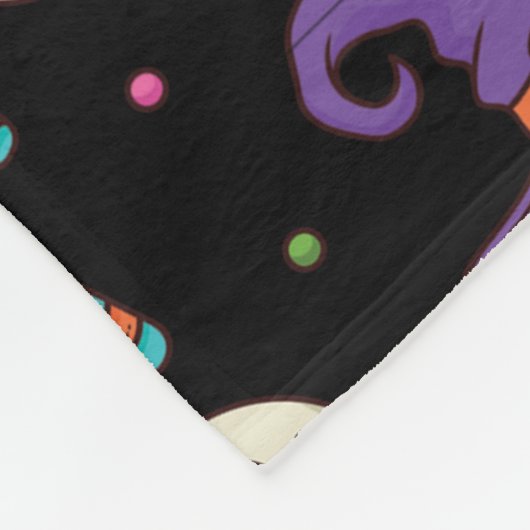 Fun Paarse Halloween, Green Magic Witchy Bottle Fleece Deken (Hoek)