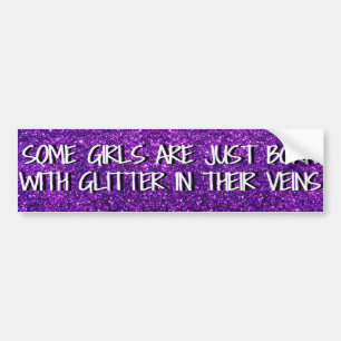 Fun Paarse meisjes met Glitter Bumpersticker