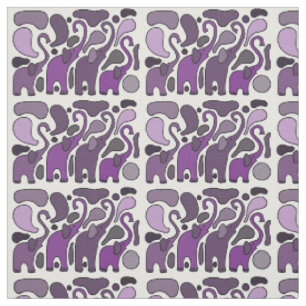 Fun Paarse olifant Abstract kunstweefsel Stof