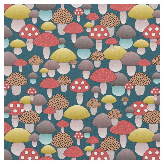 Fun paddenstoel naadloos patroonweefsel stof (Close Up)