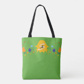 Fun Paint Drips Spring Green Monogrammed Tote Bag (Achterkant)