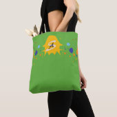 Fun Paint Drips Spring Green Monogrammed Tote Bag (Dichtbij)