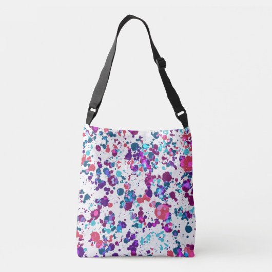 Fun Paint Splatter Crossbody Canvas tas (Achterkant)