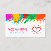 Fun Paint Splatter en Heart Face Painting Contactkaartje (Voorkant)