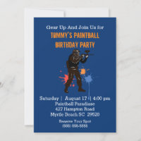Fun Paintball Birthday Party Invitation
