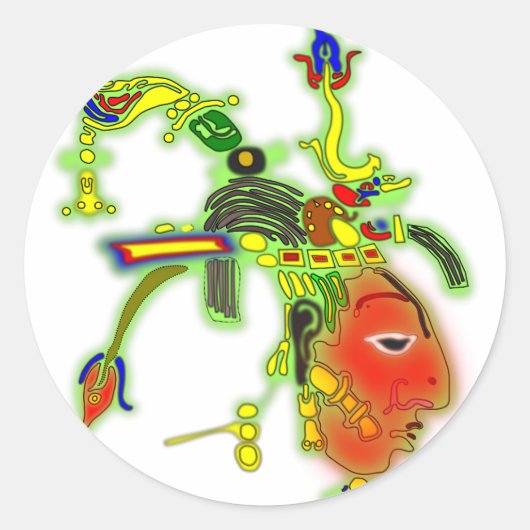 Fun Painting Mask Tribal Face Ronde Sticker (Voorkant)