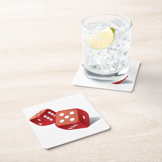 Fun Pair of Dice Kartonnen Onderzetters (Insitu)