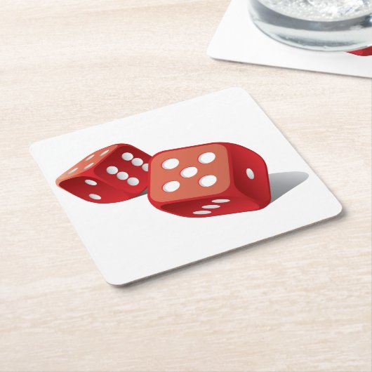 Fun Pair of Dice Kartonnen Onderzetters (Schuin)