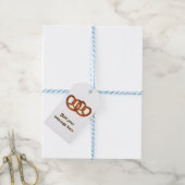 Fun Paired Pretzel Loaves eigen bericht brood them Cadeaulabel (Met Touw)